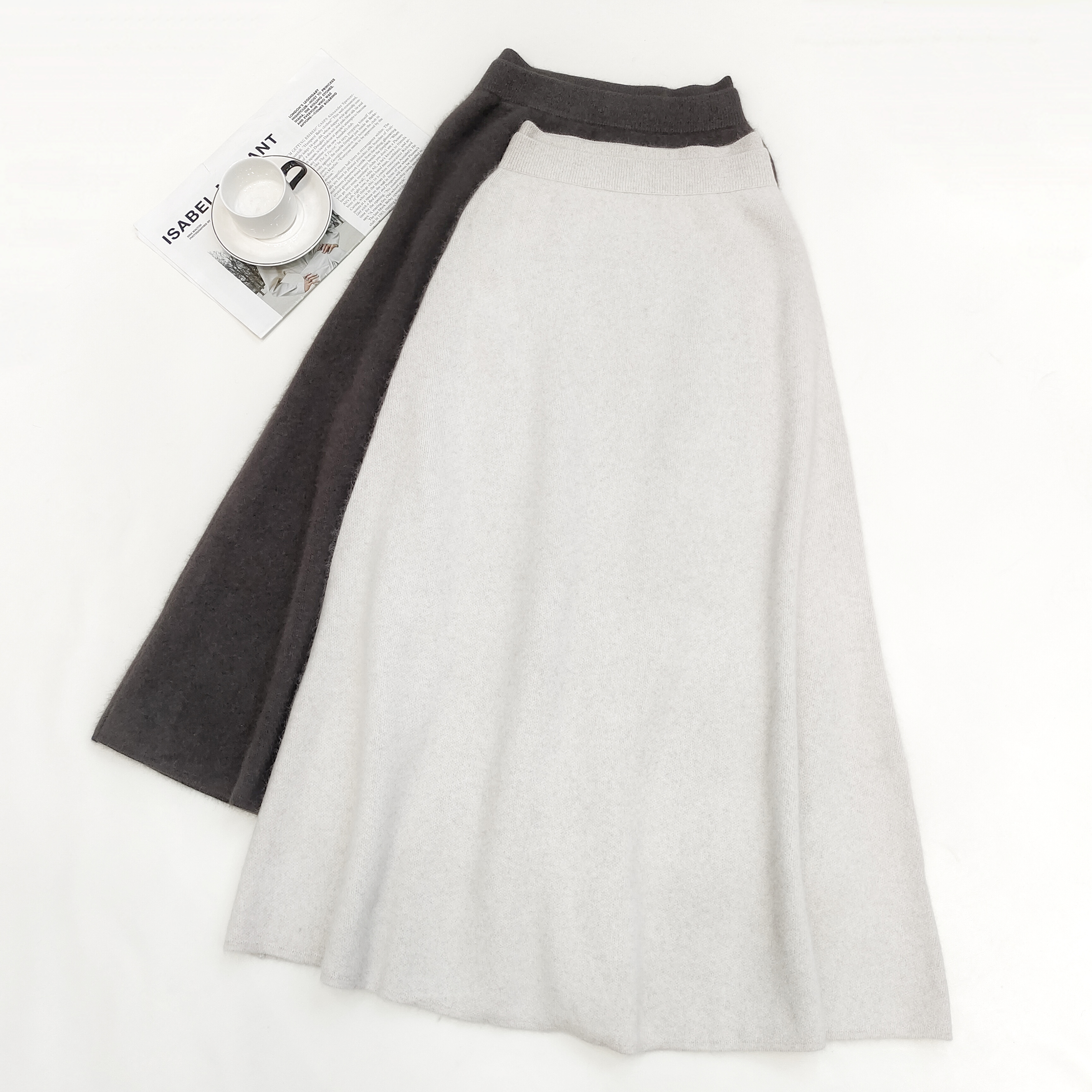 【希辰】气质高级感高腰A字半身裙女 大气百搭通勤中长裙子  CQ5045