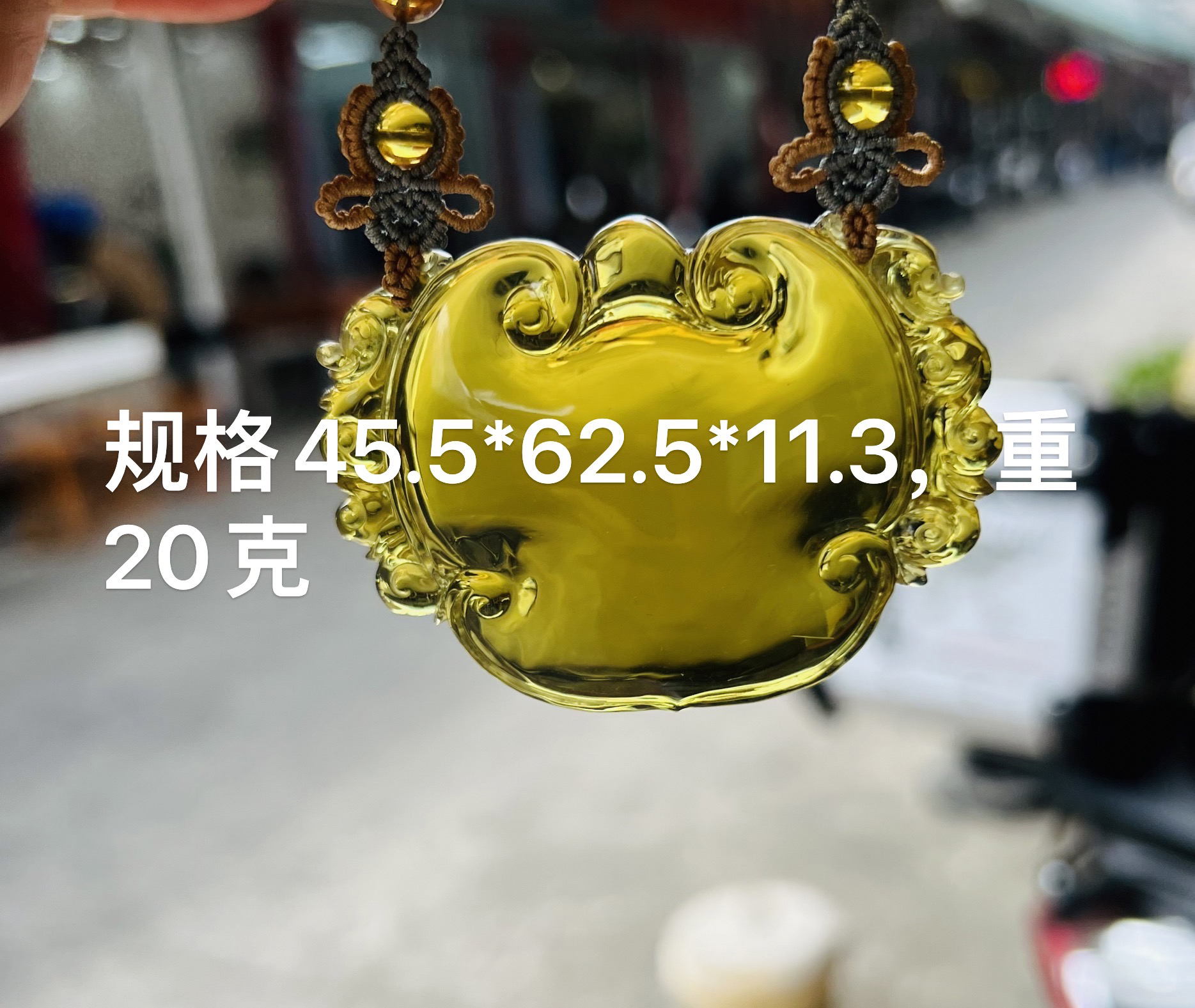 天然缅甸琥珀净水玻璃种绿茶如意