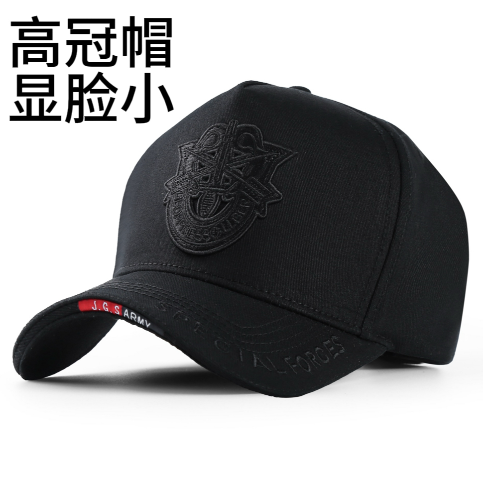 金冠森鸿运当头LOGO加大男士设计显脸小帽子春秋钓鱼百搭黑色韩版