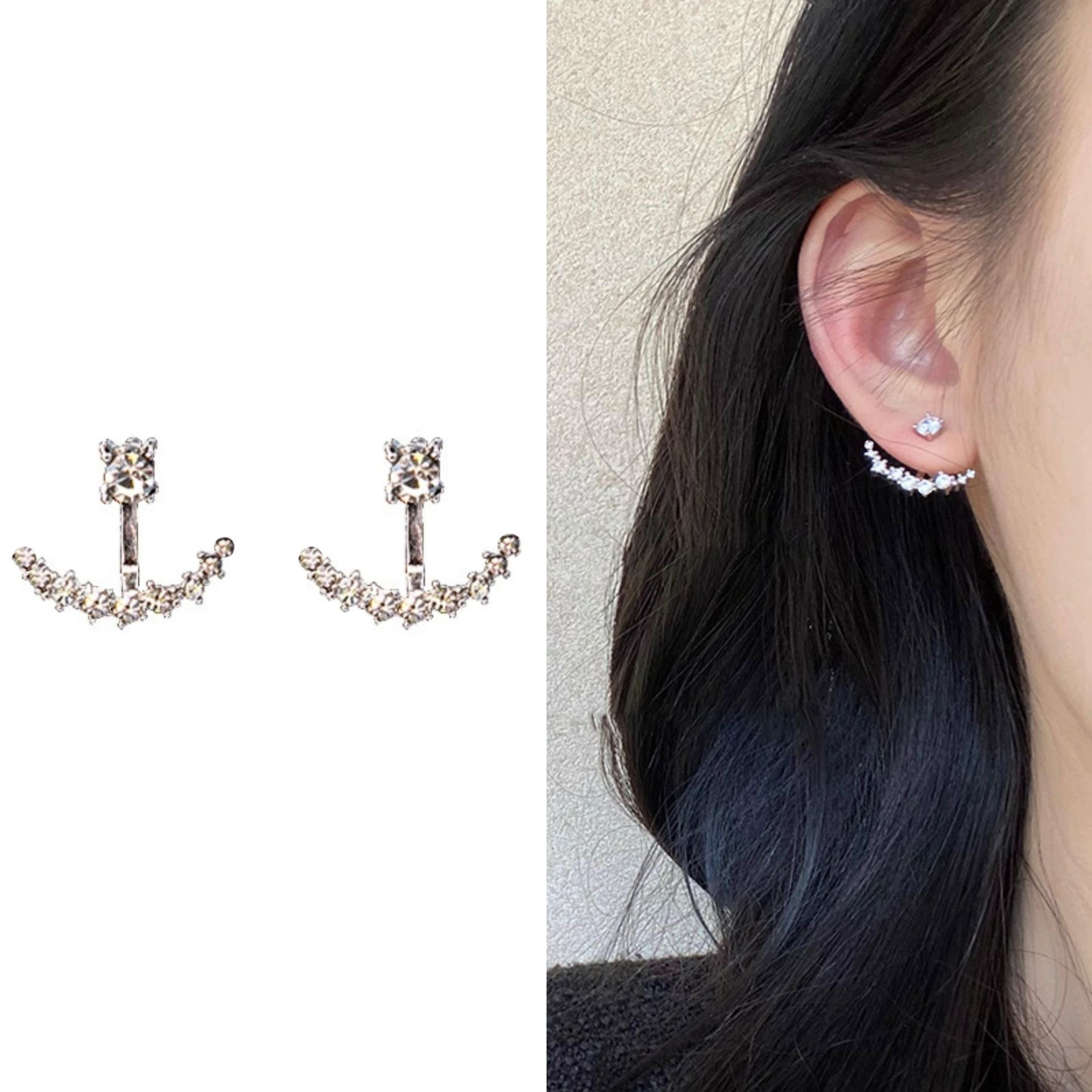 铜合金亚克力耳饰 欧美流行闪耳钉甜美S925银针日韩通勤-03