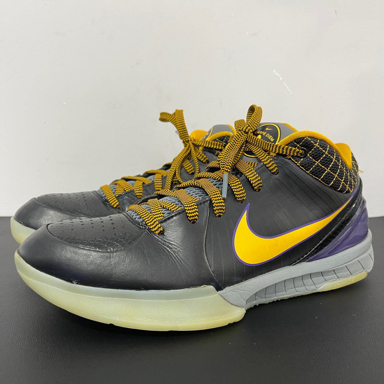 叁/43码/Nike 科比4黑黄潮鞋球鞋/鞋帮修复9新/无原盒