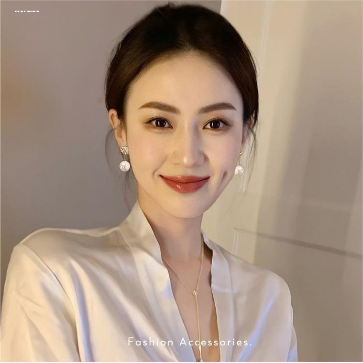 时尚耳坠百搭轻奢清新甜美珠珠爱心耳钉优雅简约小众2023气质夏季