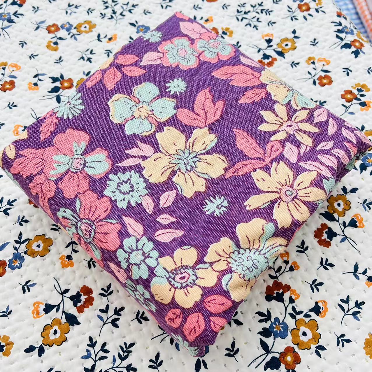 <高克重加厚>【被罩单件】<紫-花团锦簇>200X230cm<±5cm>双人被套