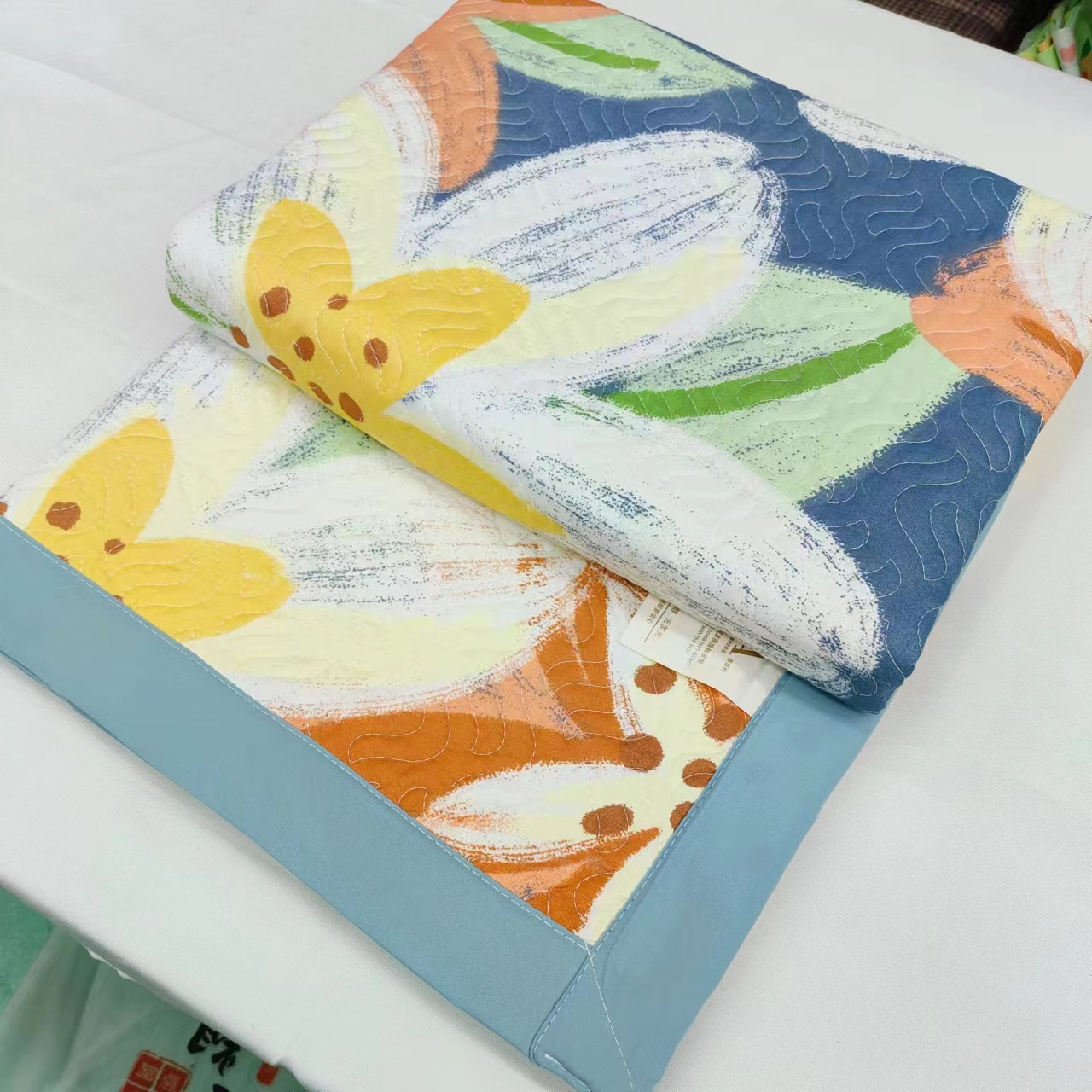 【包边床盖】<油画花园>90X220cm<±5cm>绗缝多功能 单人透气