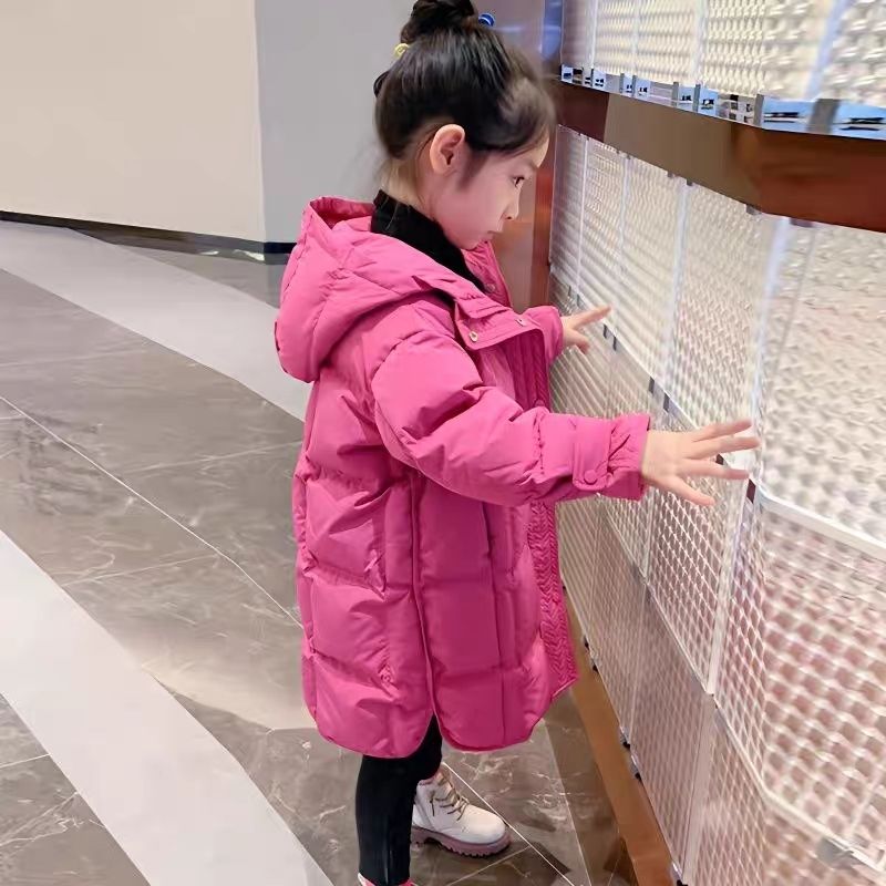 女童冬装棉服2024新款洋气韩版加厚中大童冬季中长款时尚