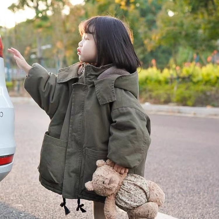 童装儿童韩版冬季新品棉服女童加绒加厚服洋气中宝宝