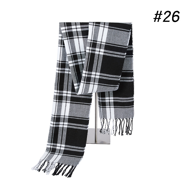 男生保暖格子围巾