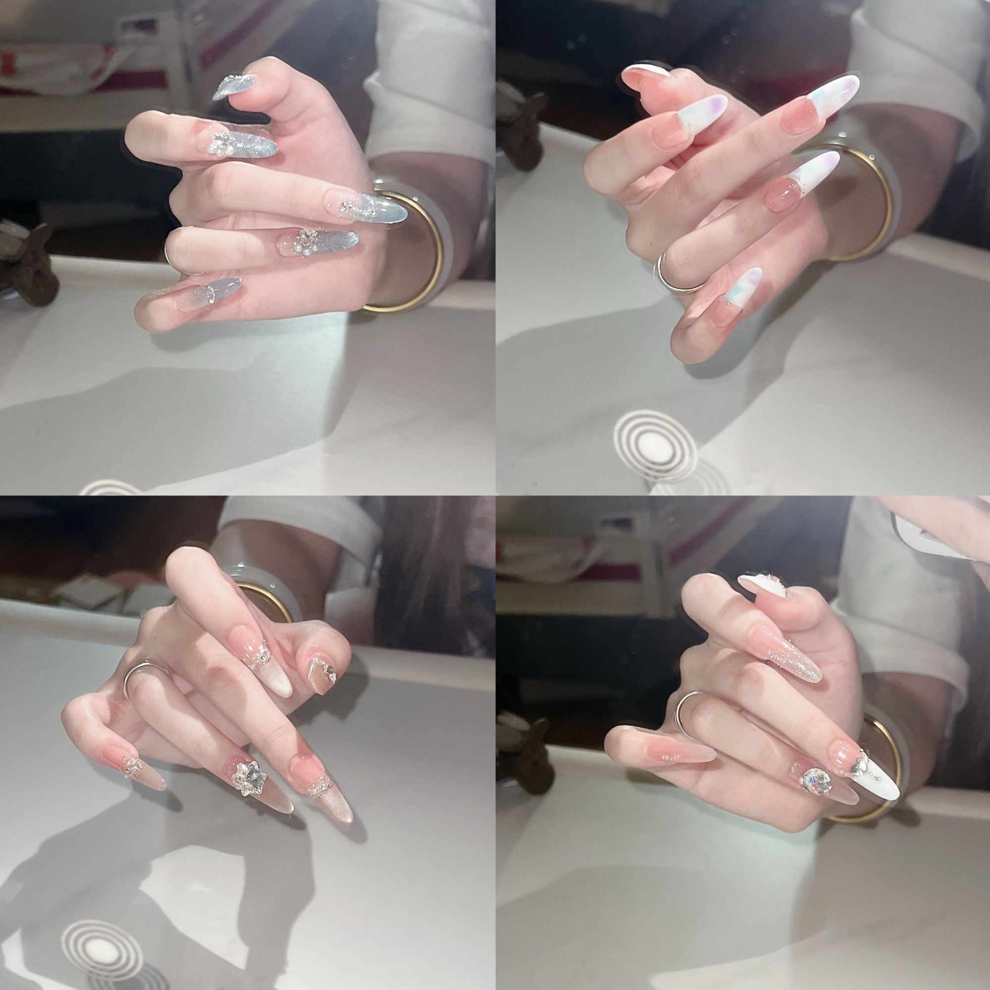 菜腿腿腿纯色猫眼手工穿戴甲链接
