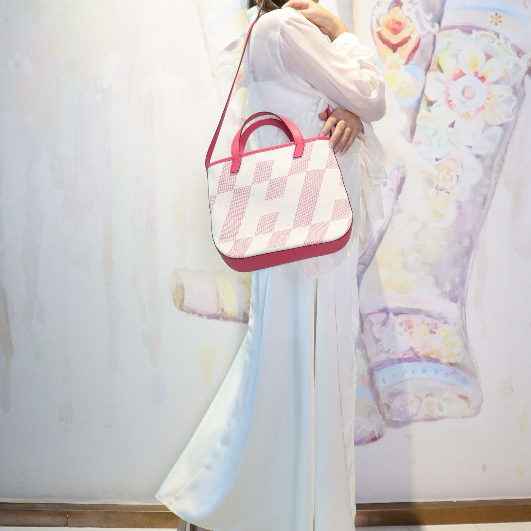 帆布包时尚休闲女士单肩肩包斜跨百搭印花经典格纹棋盘格