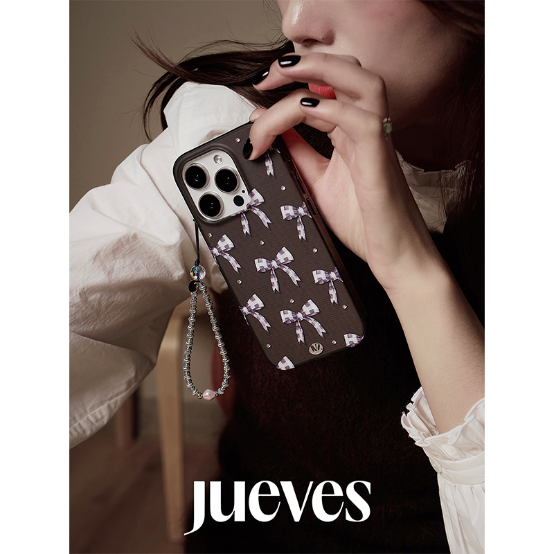 JUEVES星期四黑砂钻石壳苹果16promax手机壳华为mate60pro软壳17p