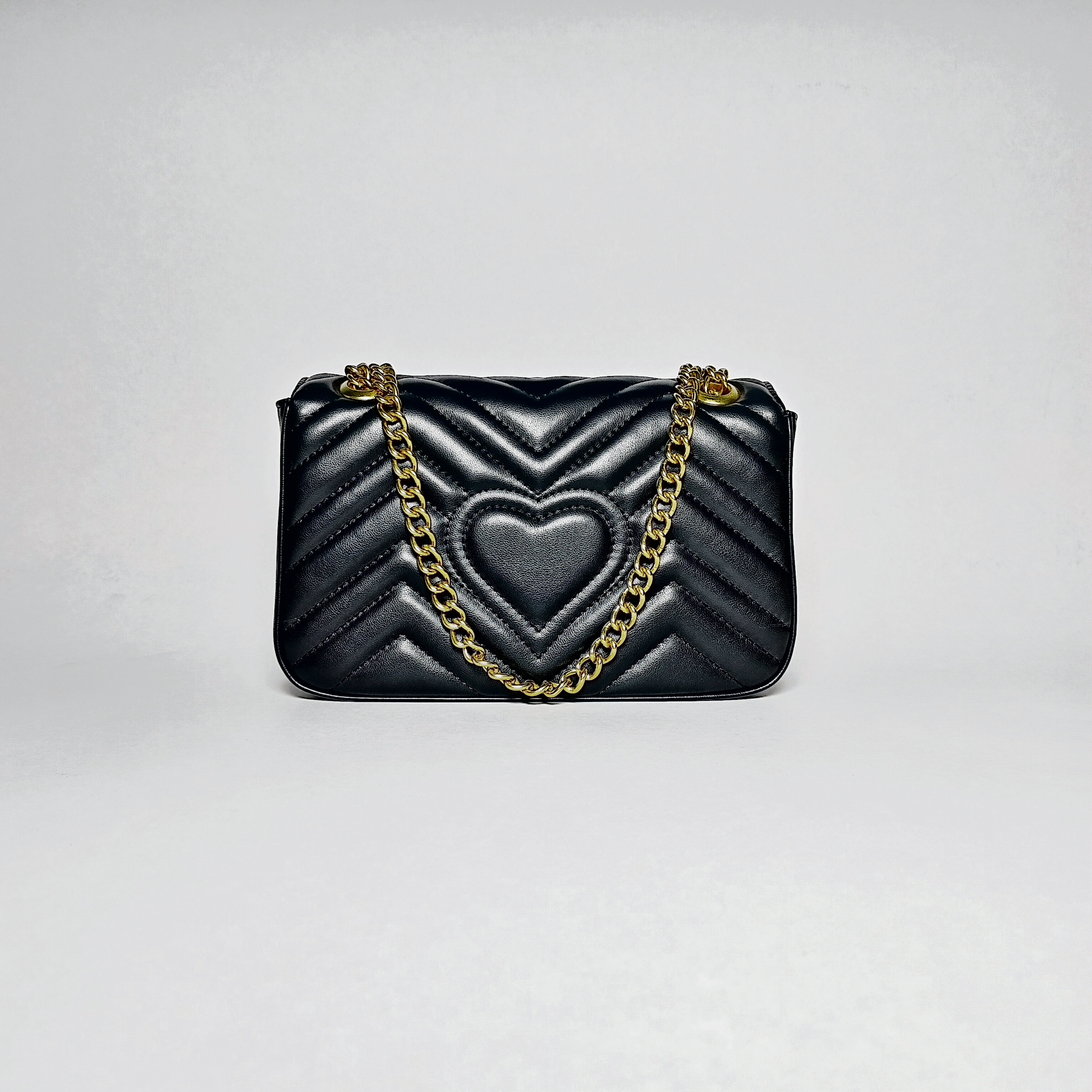 时尚爱心链条包手机挎包单肩女包G8001黑色