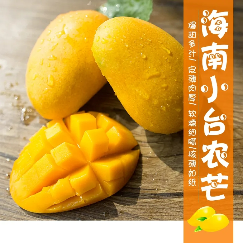 海南台农芒果成熟新鲜水果收到变软食用香甜多汁饱满细腻需催熟
