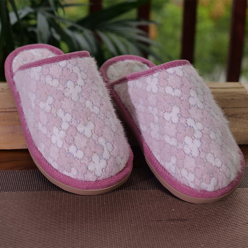 2024新款秋冬季手工棉拖鞋女室内居家保暖防滑包头软底千鸟格拖鞋