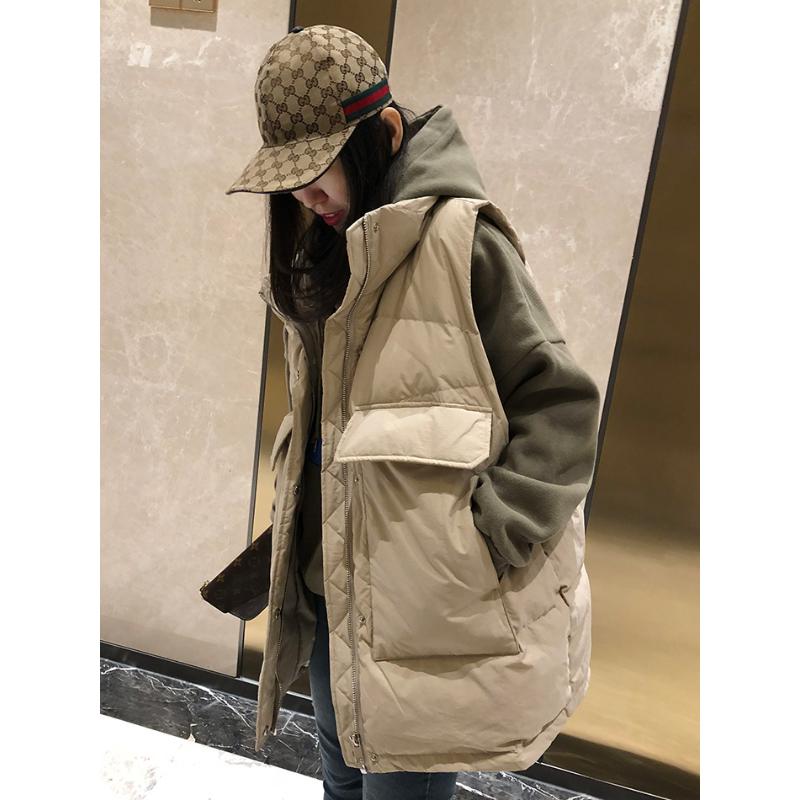 胖mm大码200斤羽气质马甲女外穿秋冬韩版宽松保暖加厚棉服外套潮