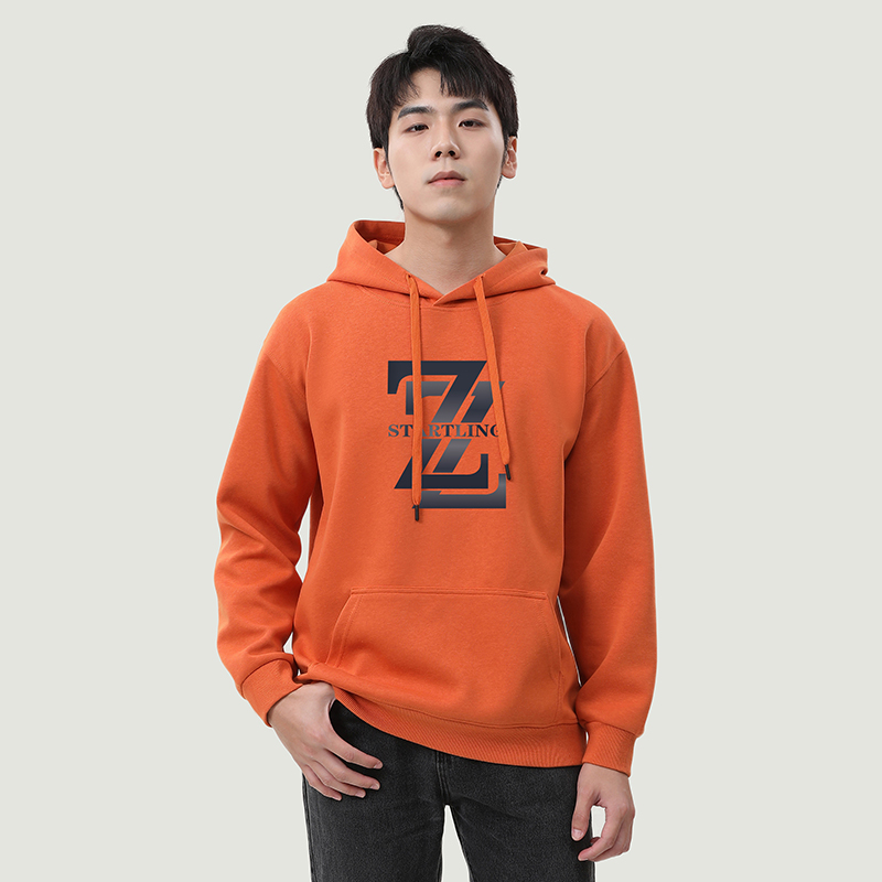 加绒卫衣男士重磅连帽加厚男款时尚百搭男士休闲情侣套头帽外套衫