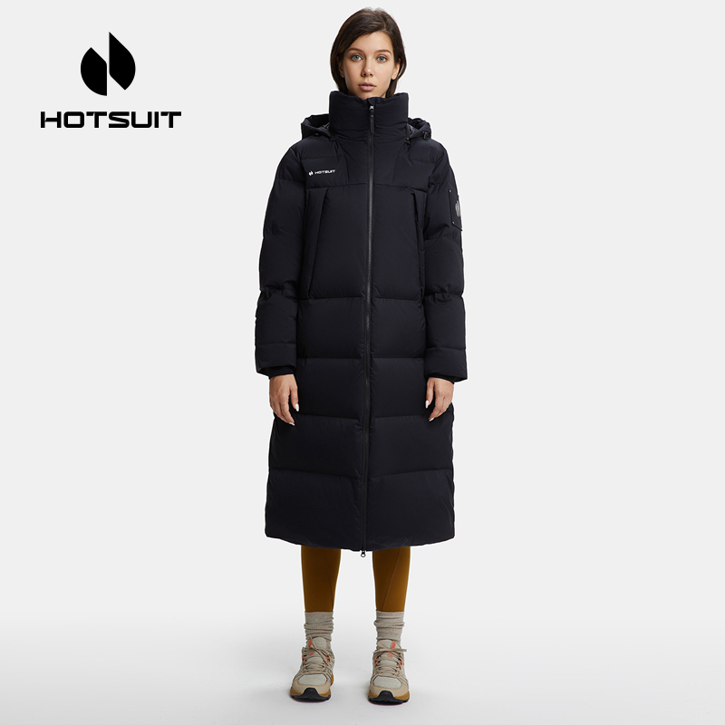 【蒋璐霞同款】hotsuit后秀羽绒服女2023冬季新款鹅绒防风长外套