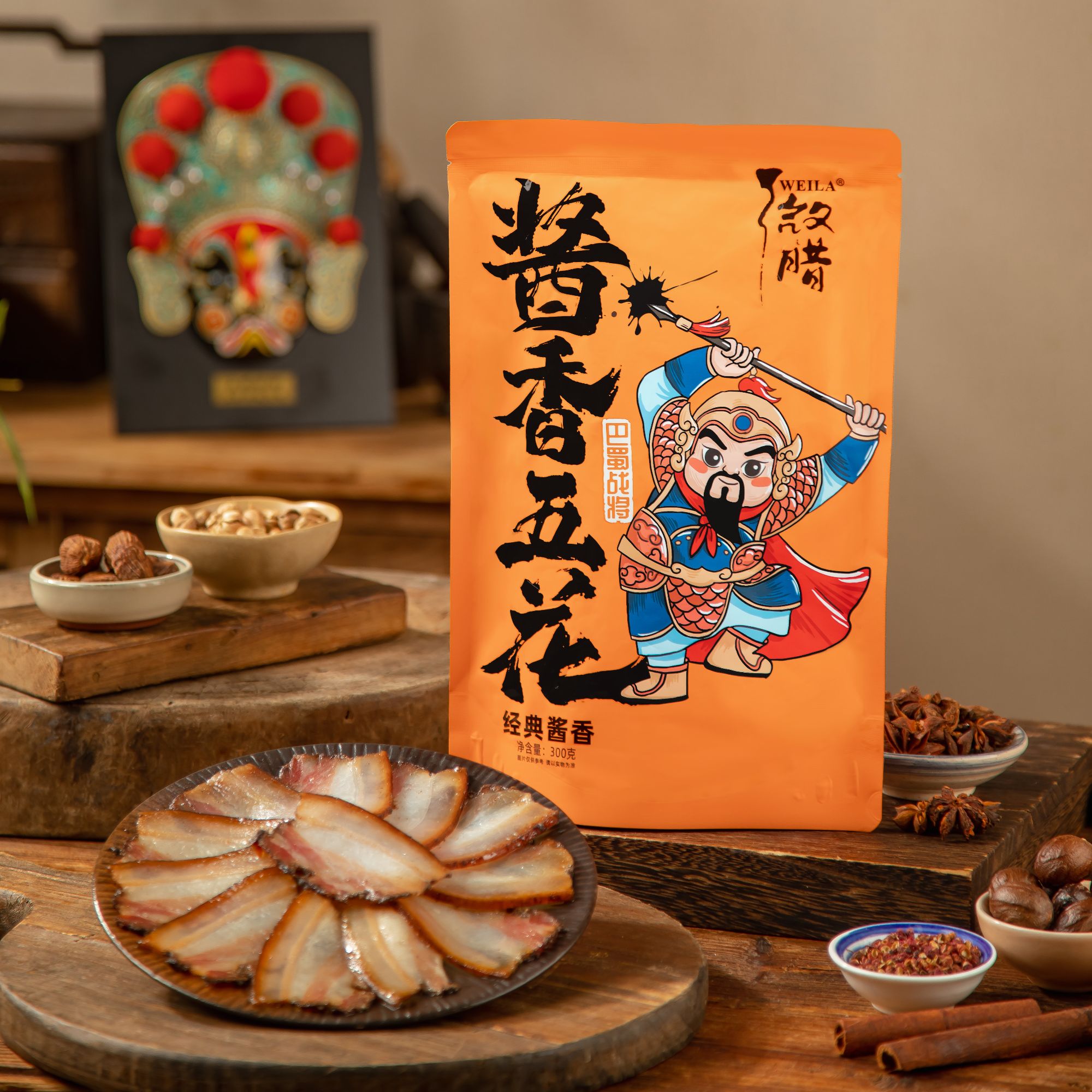 TONGWEI/通威食品传统五花酱肉天然油香不腻柏丫腊肉三线五花烟熏