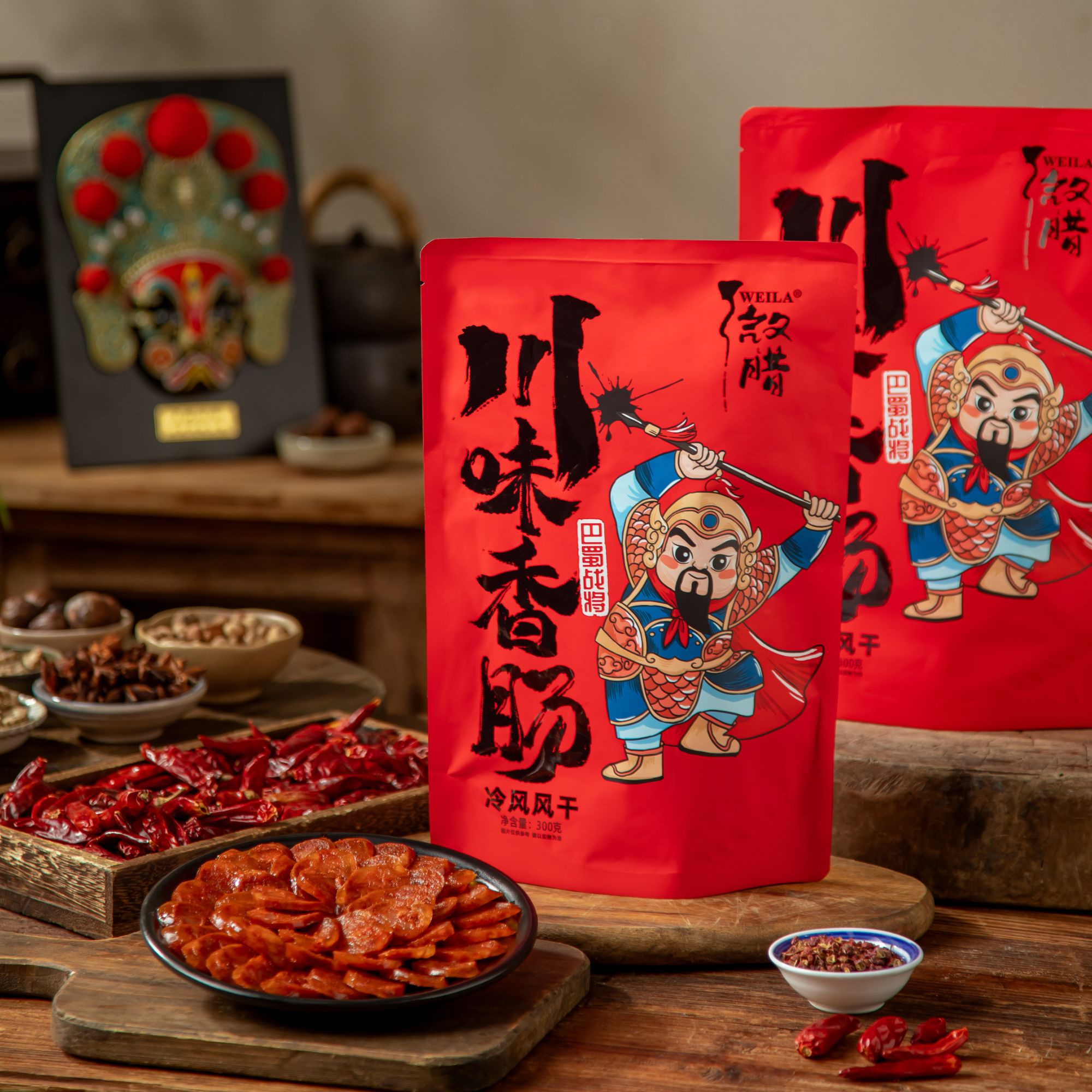 TONGWEI/通威食品川味香肠手工传统纯肉腊肠四川麻辣味川式正宗