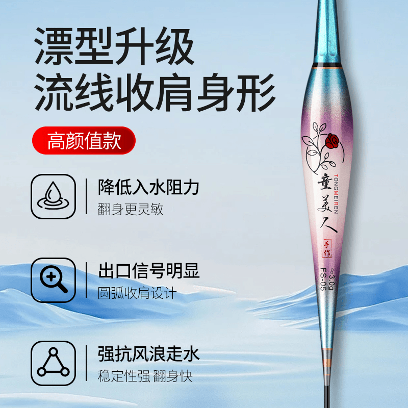 悦钓者一体夜光浮漂咬钩变色冷光硬尾日夜两用高灵敏度醒目鲫鱼漂