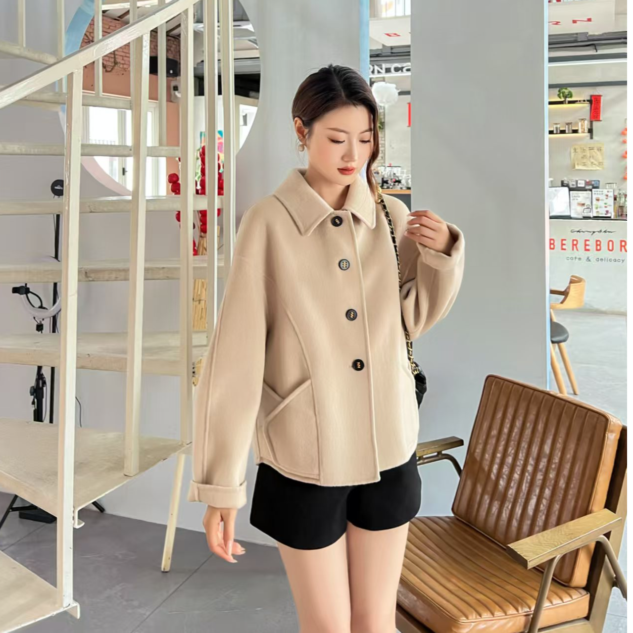 2025【100%绵羊毛】双面短款气质贝壳短款002