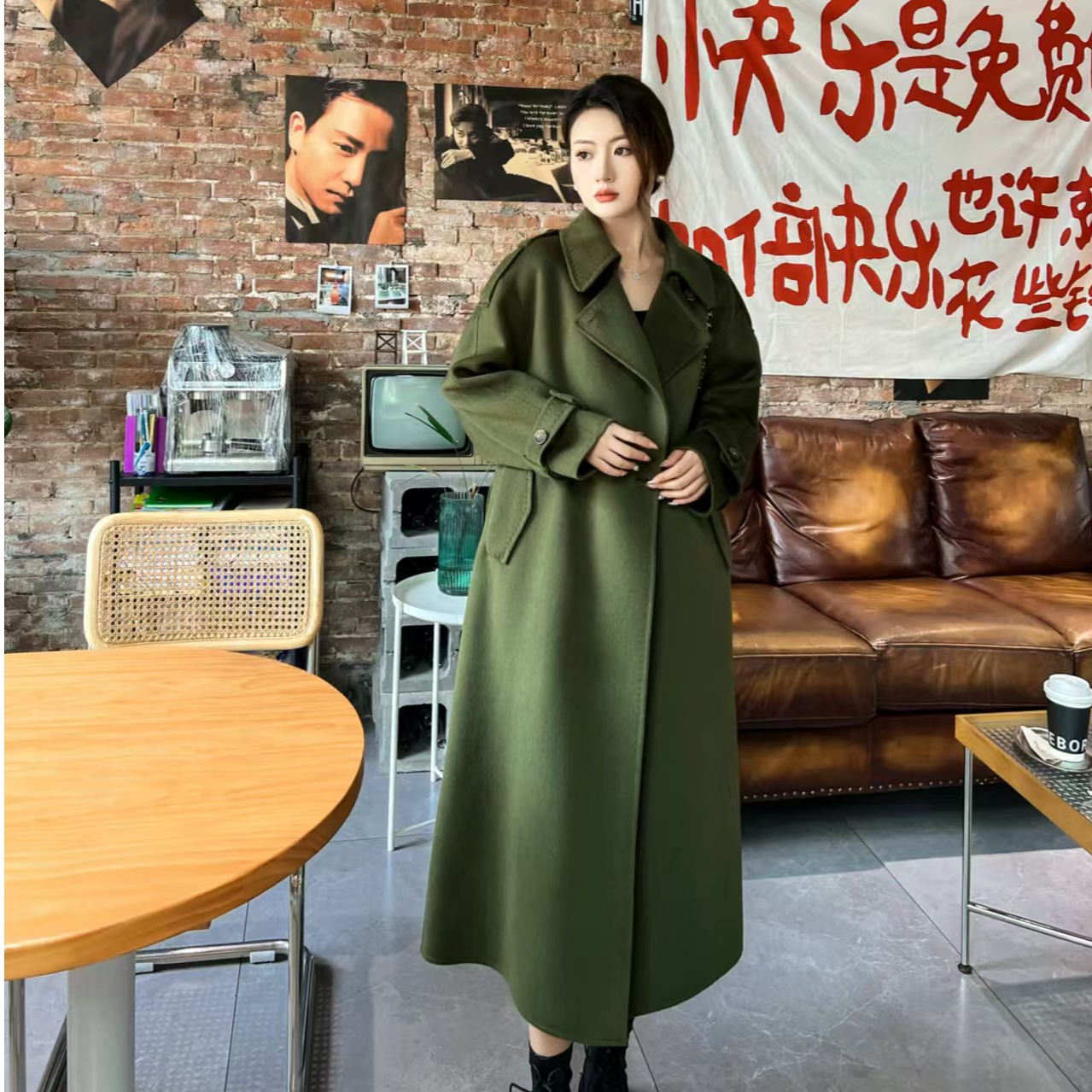 2025双面毛呢大衣气质风衣款