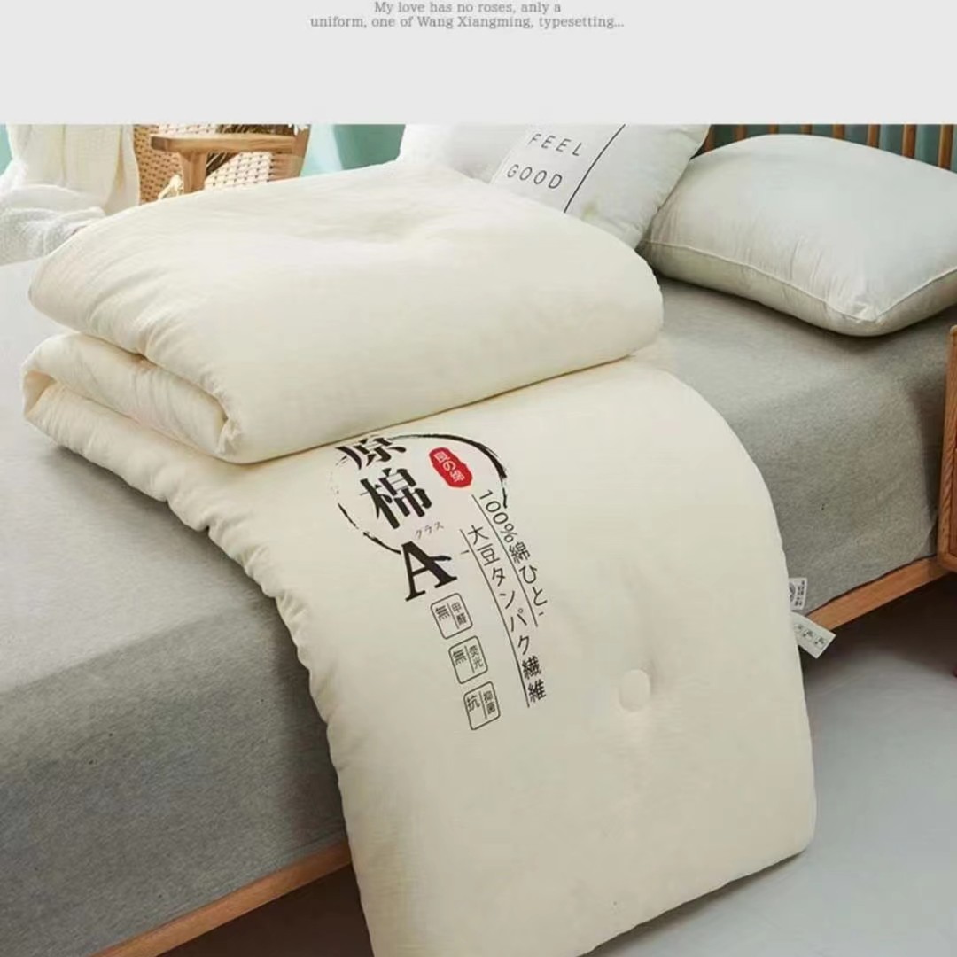 原棉大豆纤维被冬被加厚保暖被春秋空调被单双人加大柔软亲肤绗缝