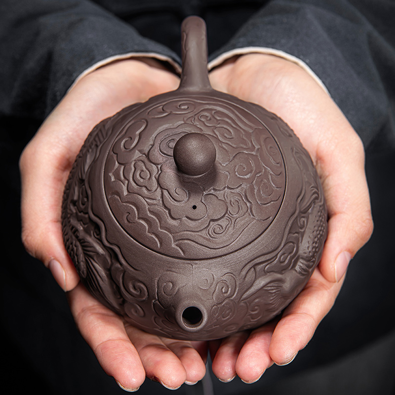 紫砂茶壶祥龙西施壶家用个人专用中式泡茶壶单壶高端功夫茶具配件