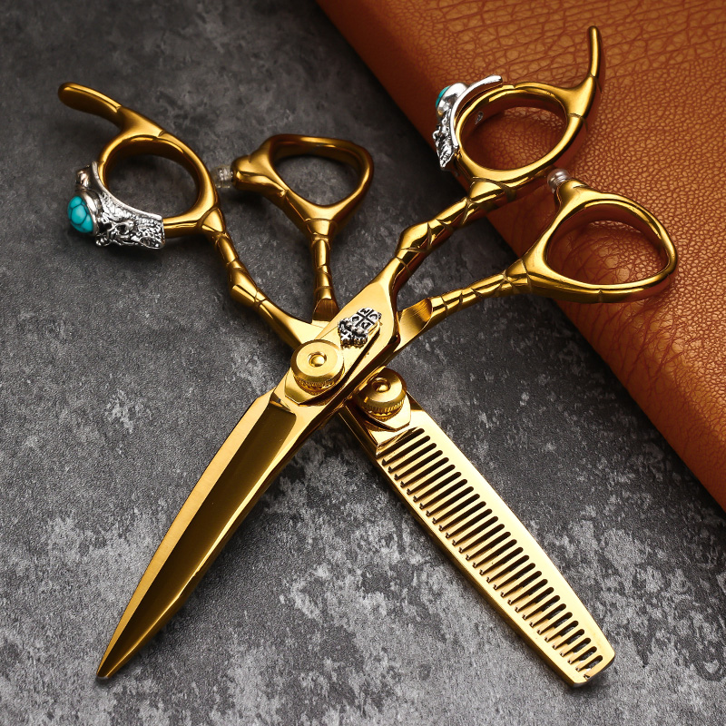 发型师专用高档美发剪刀黄金色套装平剪牙剪专业打薄剪发廊美发店