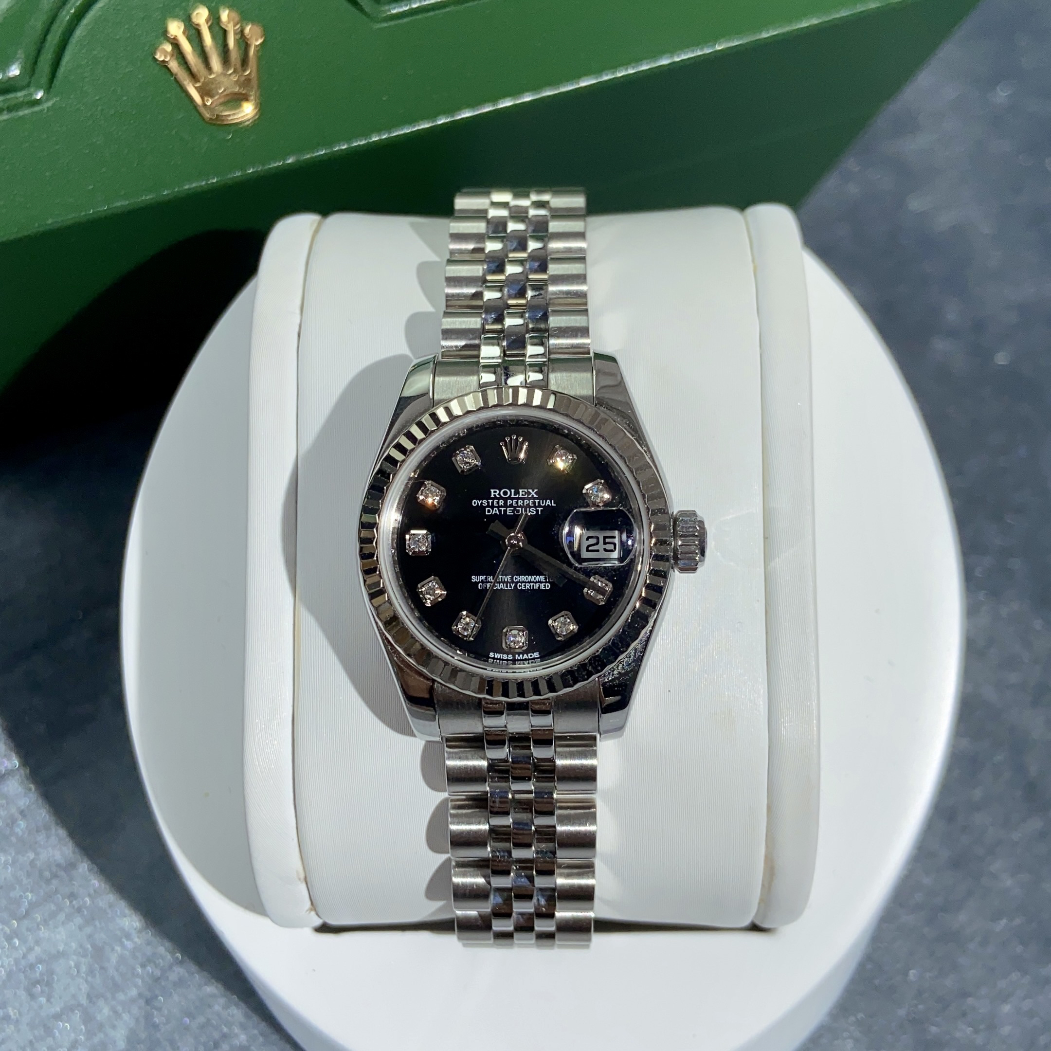 99新 Rolex/劳力士 日志系列/女表/原盘原钻/单表/179174/26mm