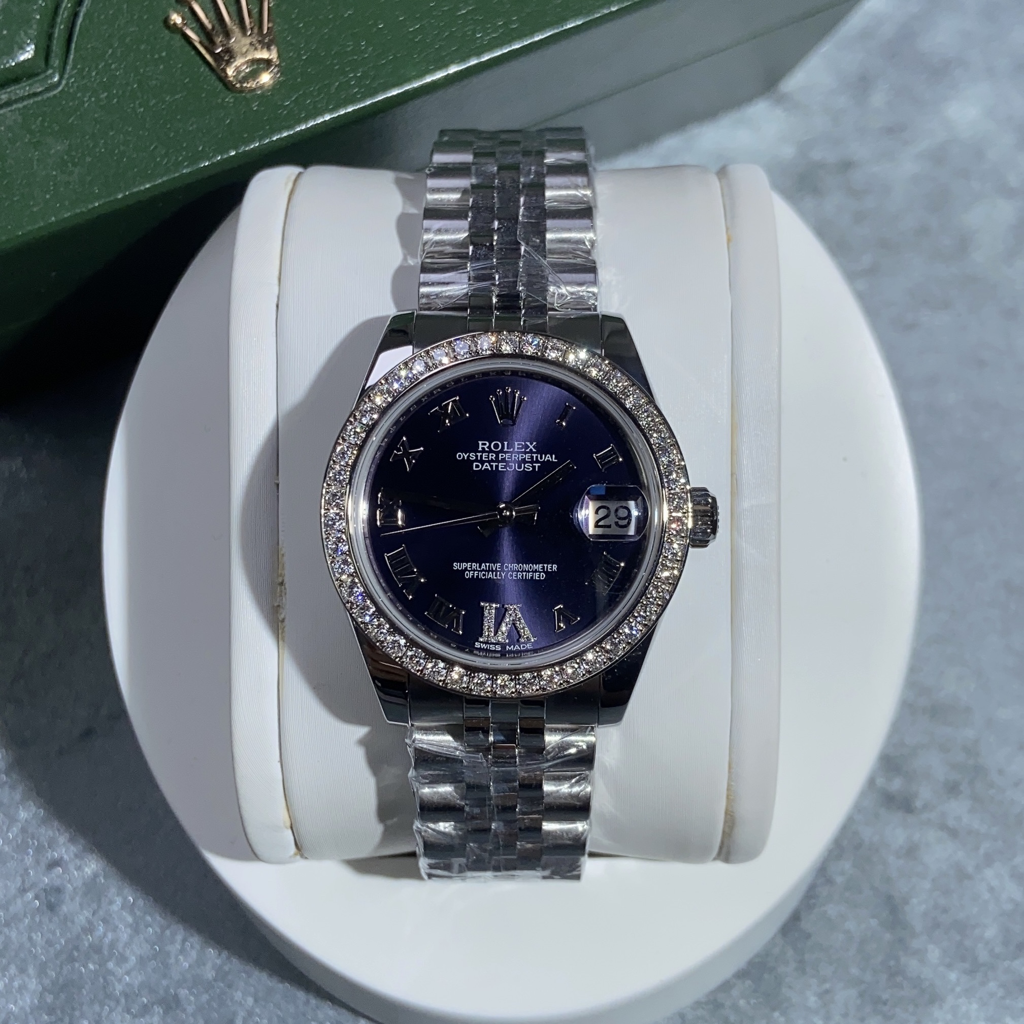 99新 Rolex/劳力士 日志/原镶钻/女表/优雅紫罗马/178384/31mm