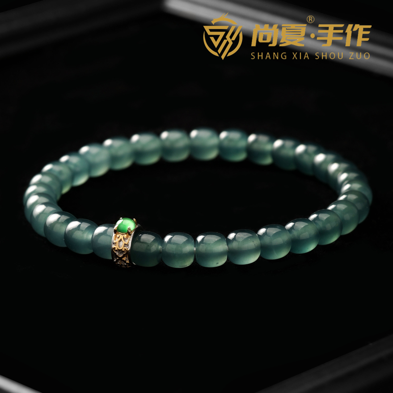 尚夏【翡系列】6.6MM左右危料A货翡翠老型精工手串带卡环