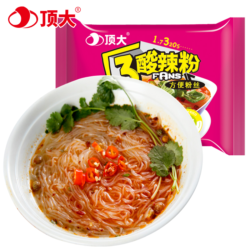 顶大酸辣粉根号三3粉丝麻辣烫酸辣米线方便面速食调味香味优选