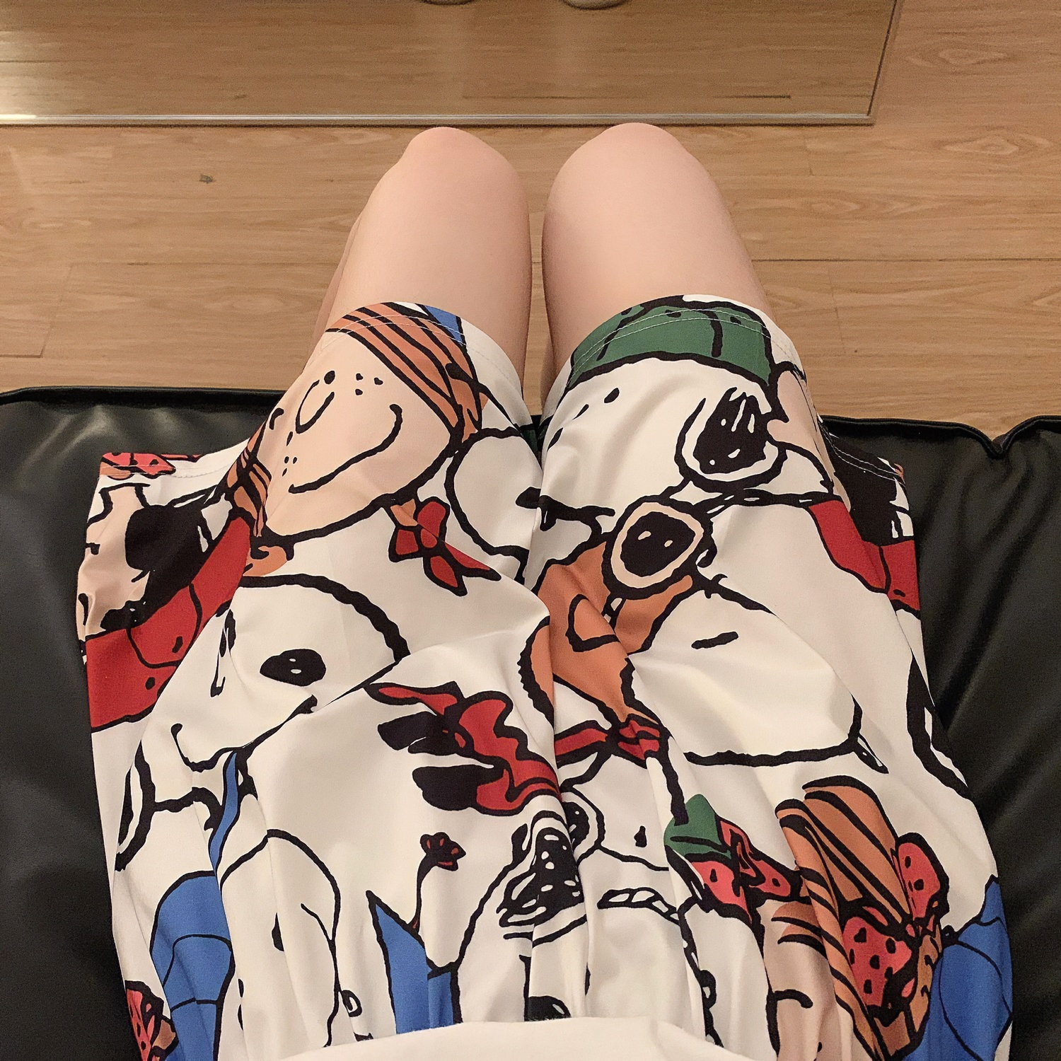 夏季春秋短裤睡裤高档直筒卡通睡裤大码蜡笔小新网红时尚薄款睡裤