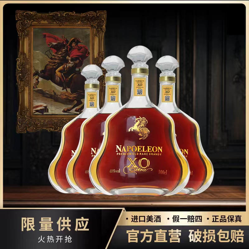 法国进口NAPOELEON XO白兰地 1000ml*四支裸瓶装【NG】