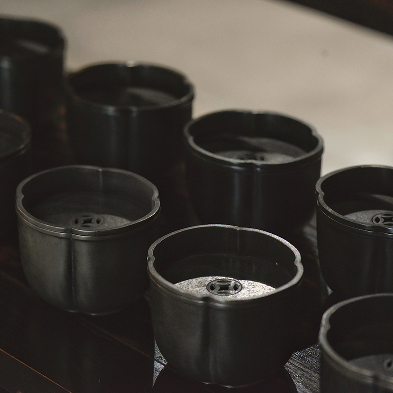 学古|锡制海棠建水