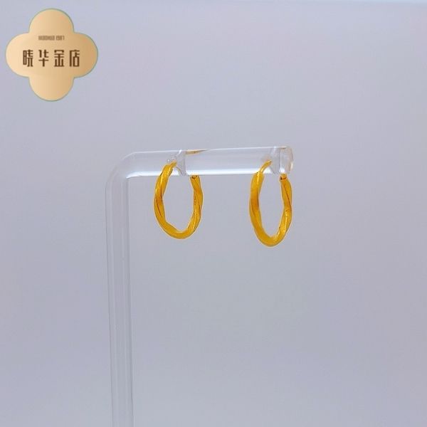 足金999 黄金莫比乌斯环耳圈 5G工艺 