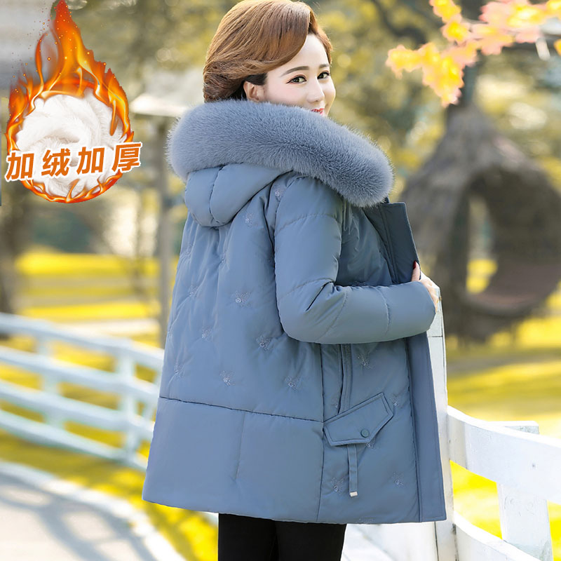 中年妈妈冬装大码棉服时尚洋气加厚棉袄保暖女装冬季韩版棉衣外套