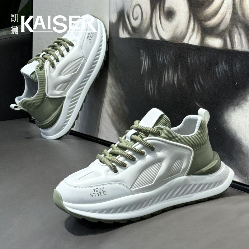 KAISER/凯撒·男鞋秋季新款时尚百搭休闲老爹鞋男士厚底运动小白鞋