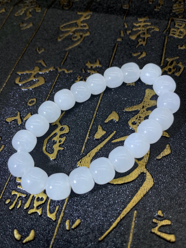 和田玉白玉老型珠手串