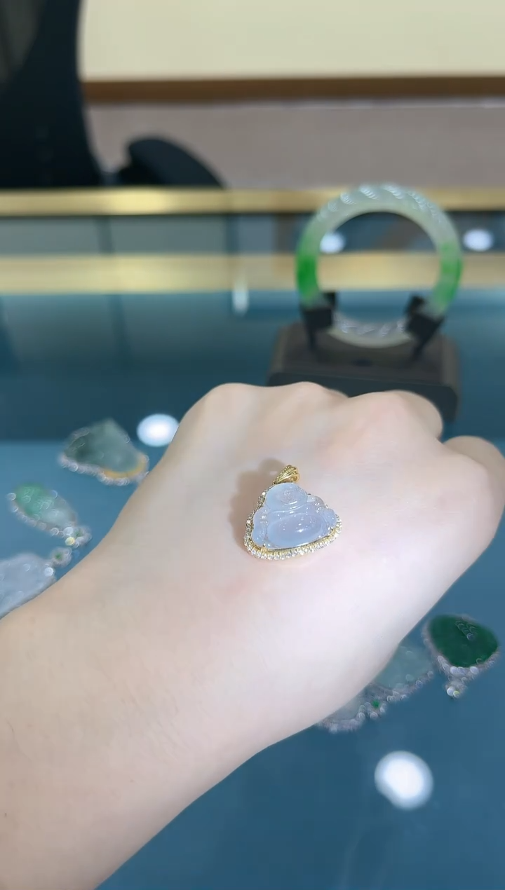 【闪购商品】翡翠吊坠18K金镶嵌