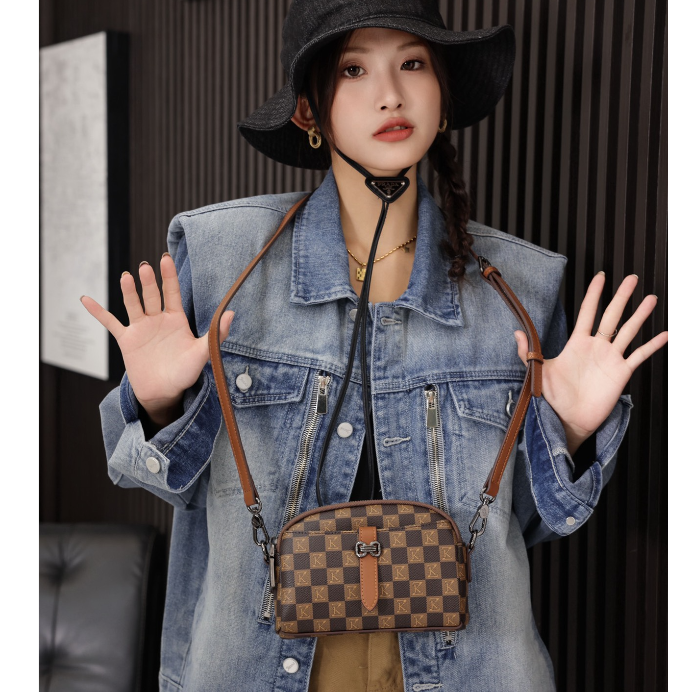 艾薇思曼2024新款时尚百搭单肩包轻奢潮流女士包包7520