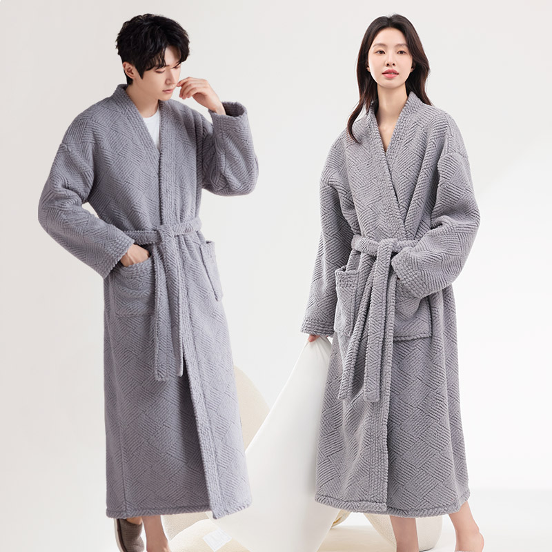 睡袍男秋冬季珊瑚绒长款情侣睡衣2024年新款冬天浴袍男家居服大衣