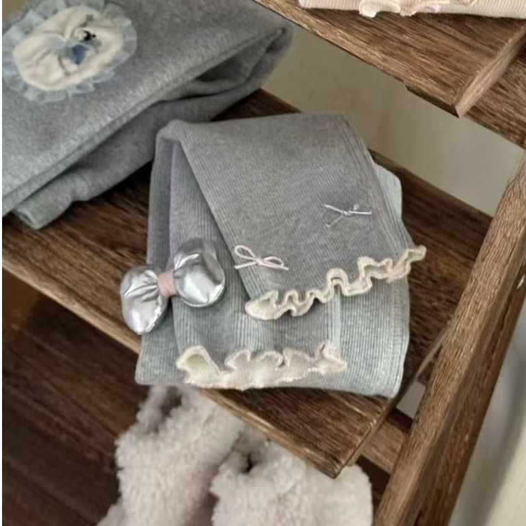 棉小九　儿童花边蝴蝶结加绒打底裤（小童）461269