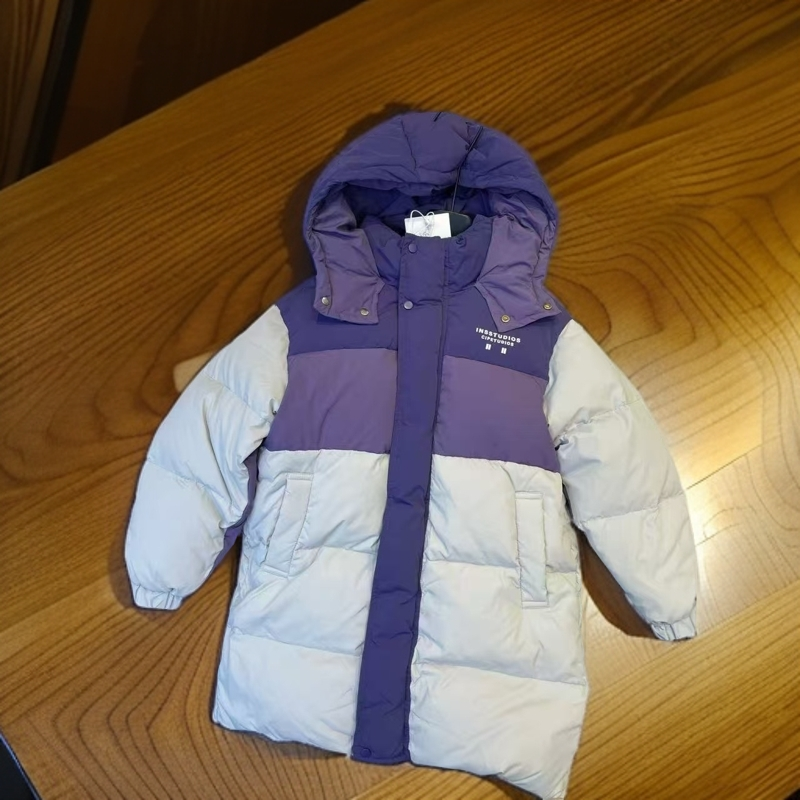 棉小九 儿童冬季新中长款拼色羽绒服（中大童）2101294