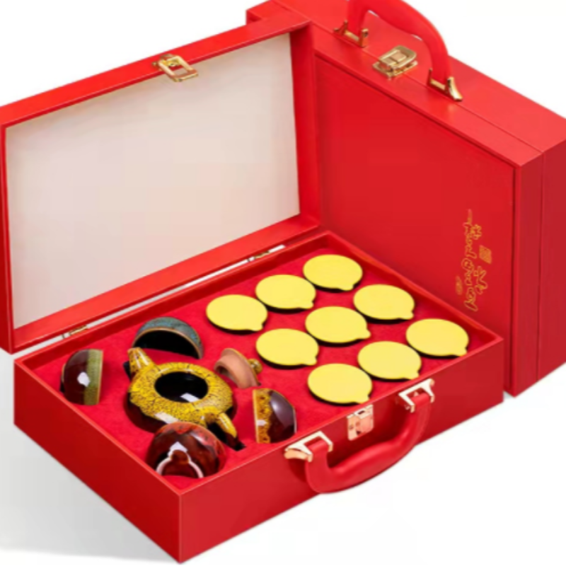 百福吉祥-9塑料罐+小4色窑变茶具+正山小种