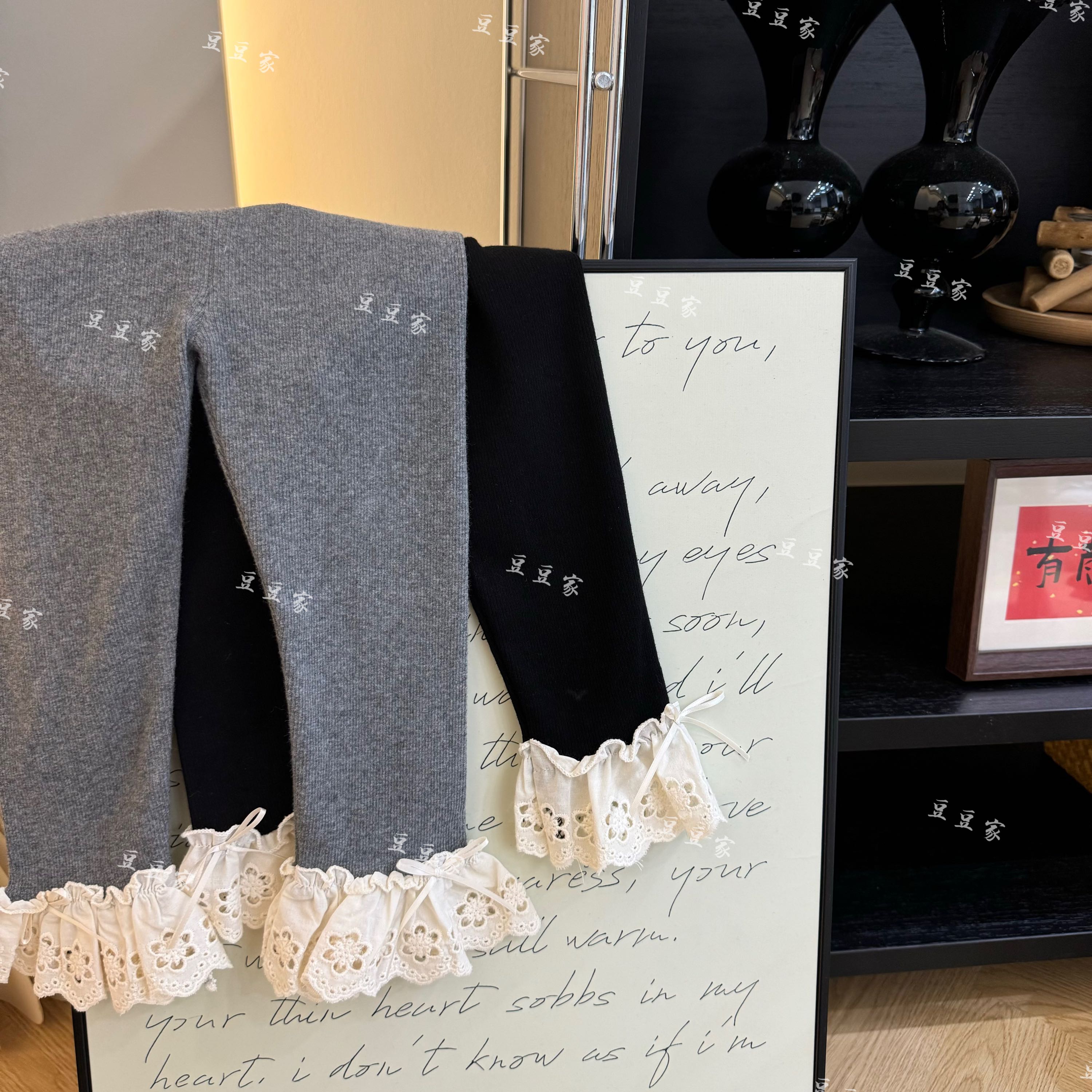 2024秋季新款洋气女童裤脚蕾丝花边打底裤24811【DD】