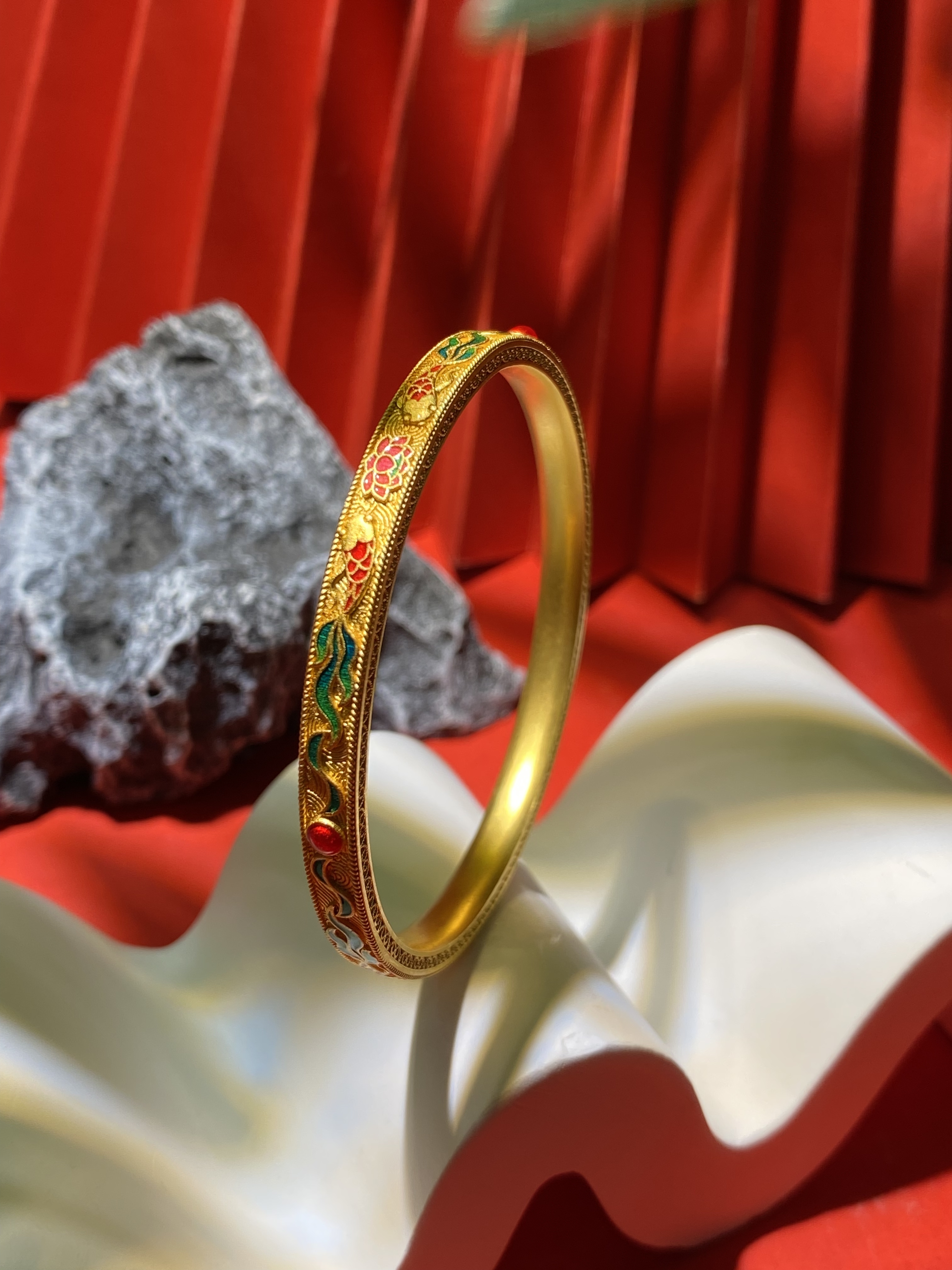 锦鲤手镯（53圈口约13g）时尚简约经典饰品