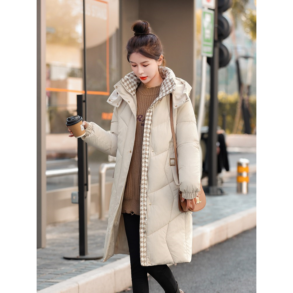 GUIDI FAME棉服女2023年冬季新款韩版宽松加厚棉袄中长款时尚棉衣