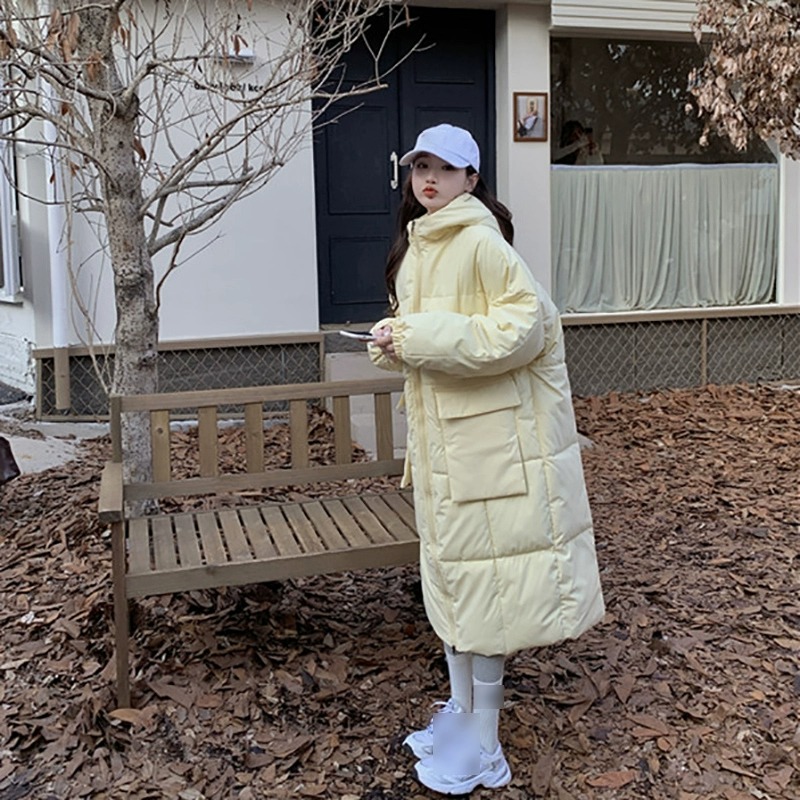 GUIDI FAME大码女装中长款秋冬款保暖面包服胖mm宽松棉服棉袄外套