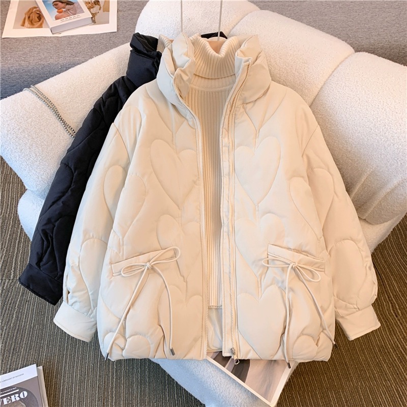 GUIDI FAME大码2023秋冬新款时尚洋气爆款夹棉外套女加厚短款棉服